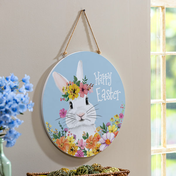 plow & hearth Bunny Blooms Floral Bunny 18" Door Décor