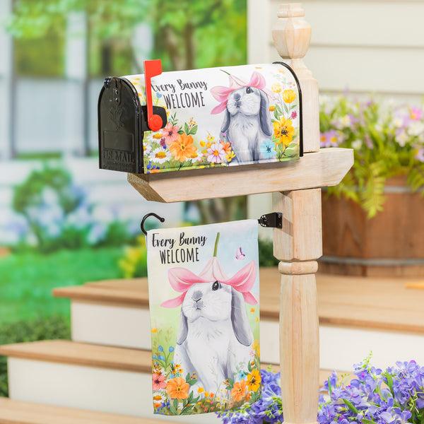 Plow & Hearth Bunny Blooms Flower Time Suede Garden Flag