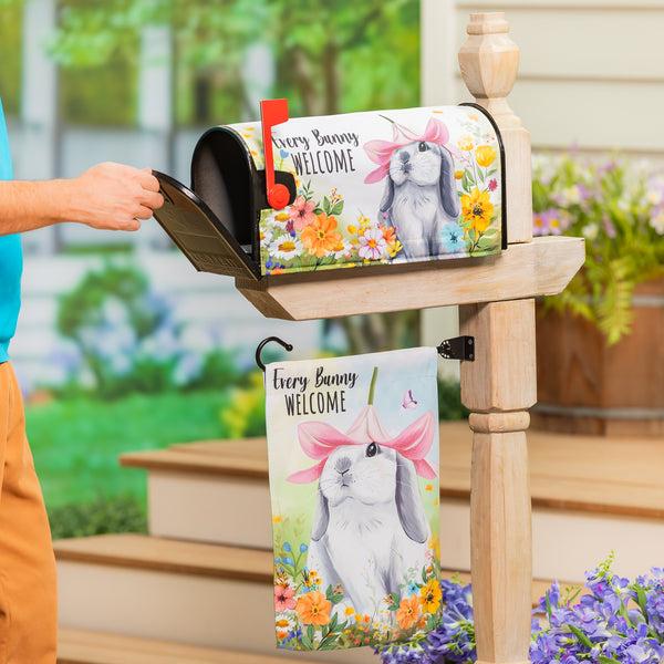 Plow & Hearth Bunny Blooms Flower Time Suede Garden Flag