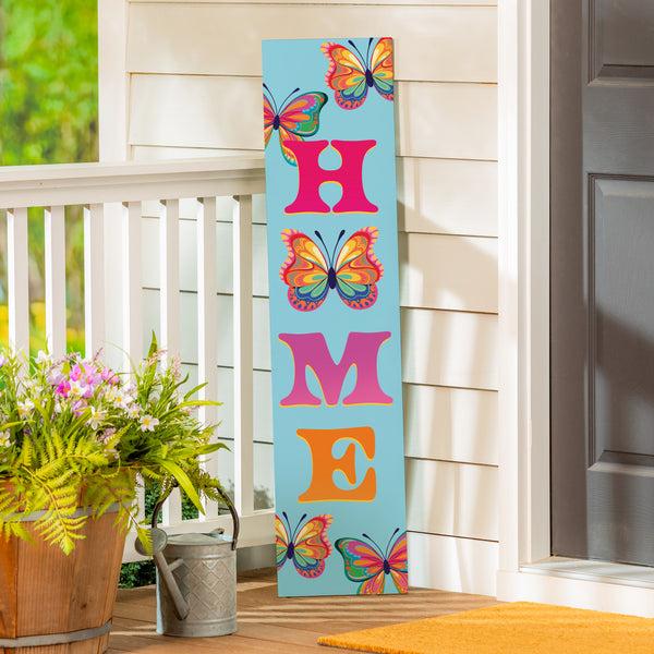 plow & hearth Bunny Blooms Garden Decor Porch Leaner Bows & Butterflies 10.75" L x 46" H