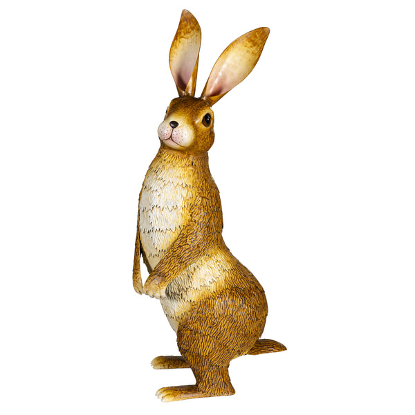 Plow & Hearth Bunny Blooms Garden Statue Realistic Bunny Metal Garden Statue 25"H