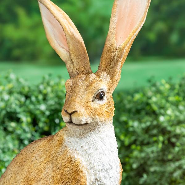 Plow & Hearth Bunny Blooms Garden Statue Resin Hare Statue 21"H