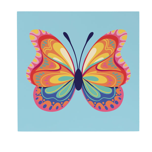 Plow & Hearth Bunny Blooms Indoor Wall Decor Blue Butterfly 12" L X 12" H