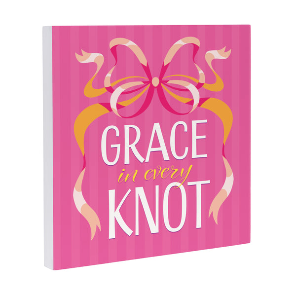 Plow & Hearth Bunny Blooms Indoor Wall Decor Grace In Every Knot 12" L X 12" H