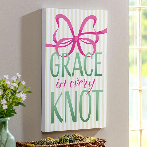 plow & hearth Bunny Blooms Indoor Wall Decor Grace in Every Knot 16" L x 24" H