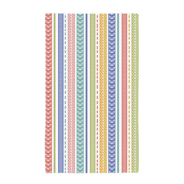 Plow & Hearth Bunny Blooms Kitchen Towel Quick Dry Waffle Weave Double-Sided Block Florals 30"L X 18"W