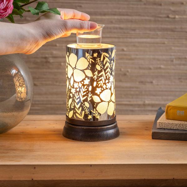 Plow & Hearth Bunny Blooms LED Table Decor Aromatherapy Oil Warmer Floral 7"H