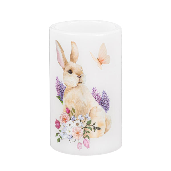 Plow & Hearth Bunny Blooms LED Table Decor Wax Candle Easter Set Of 3 Gift Box