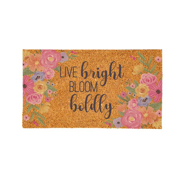 Plow & Hearth Bunny Blooms Spring Blossom Coir Mat 28"x16"