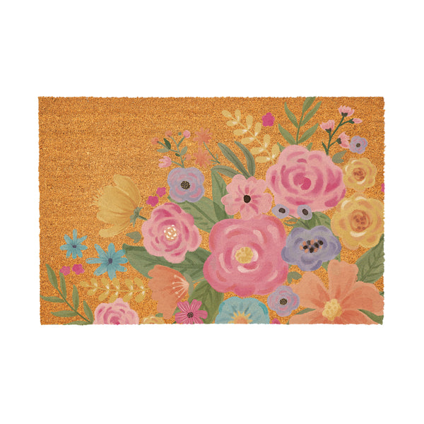 Plow & Hearth Bunny Blooms Spring Blossom Coir Mat 36"x24"
