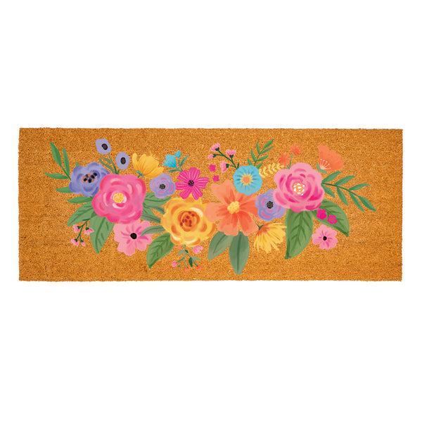Plow & Hearth Bunny Blooms Spring Blossom Coir Mat 60"x24"