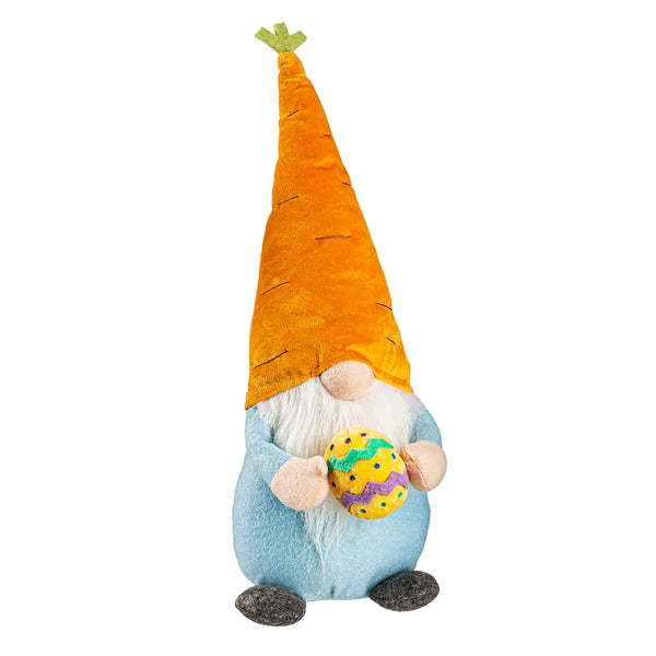 Plow & Hearth Bunny Blooms Table Decor Fabric Easter Gnome With Carrot Hat