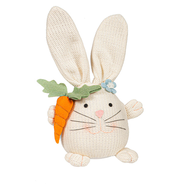Plow & Hearth Bunny Blooms Table Decor Fabric Whimsical Bunny With Carrot