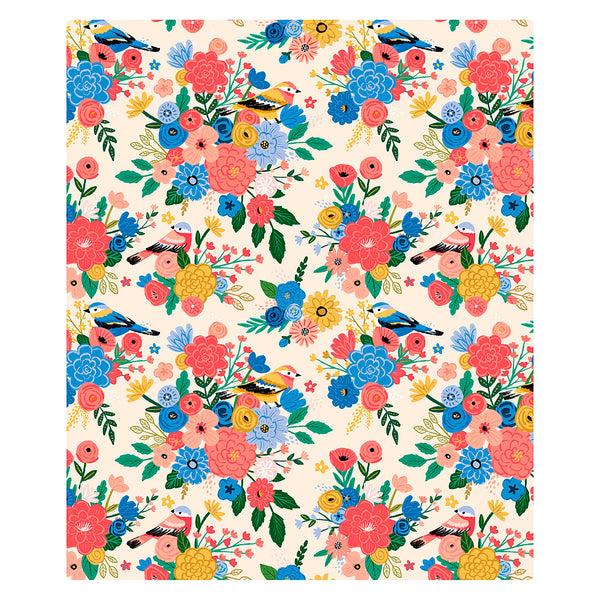 Plow & Hearth Bursting Blossoms Plush Blanket 50" X 60"