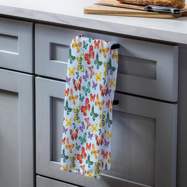 plow & hearth Butterfly Toile Quick Dry Kitchen Towel 18" x 30"