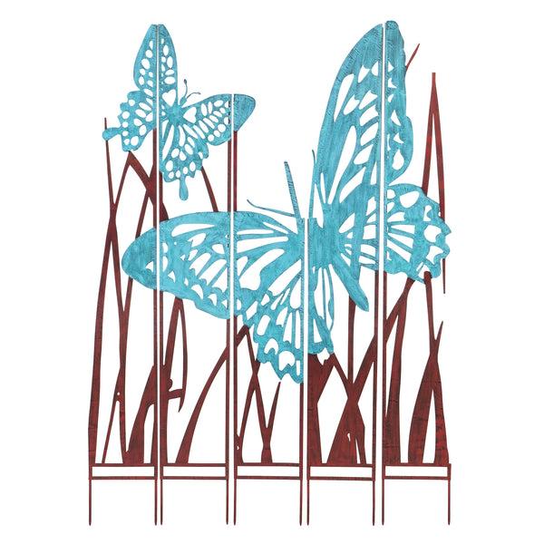 Plow & Hearth Butterfly Verdigris Metal Garden Screen Panels