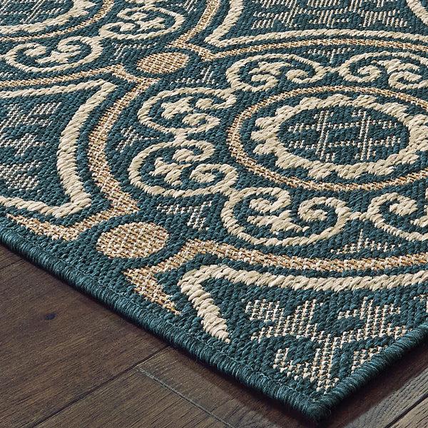 Plow & Hearth Cambridge Circles Indoor/Outdoor Rug 5'3" X 7'3"