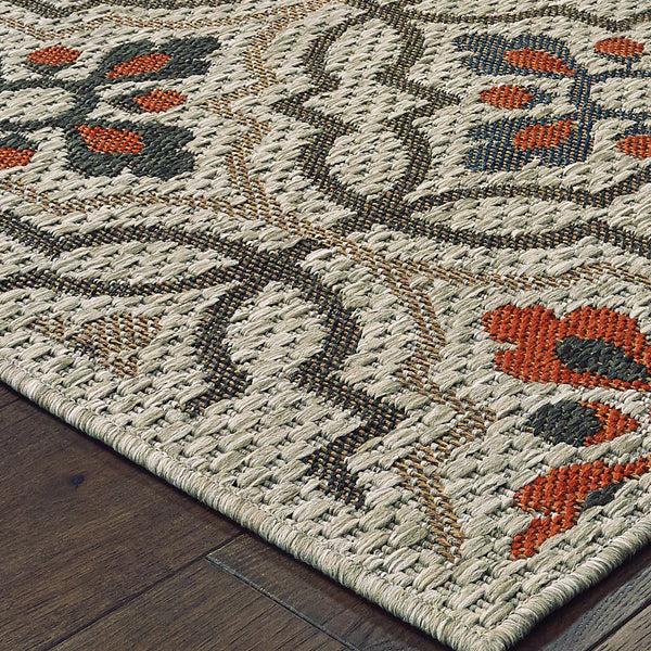 plow & hearth Cambridge Tilework Indoor/Outdoor Rug 5'3" x 7'3"