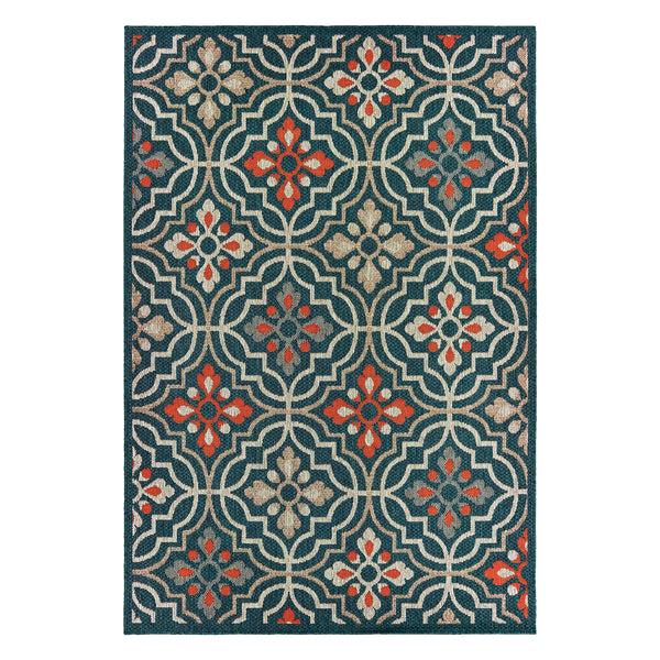 Plow & Hearth Cambridge Tilework Indoor/Outdoor Rug 7'10" X 10'