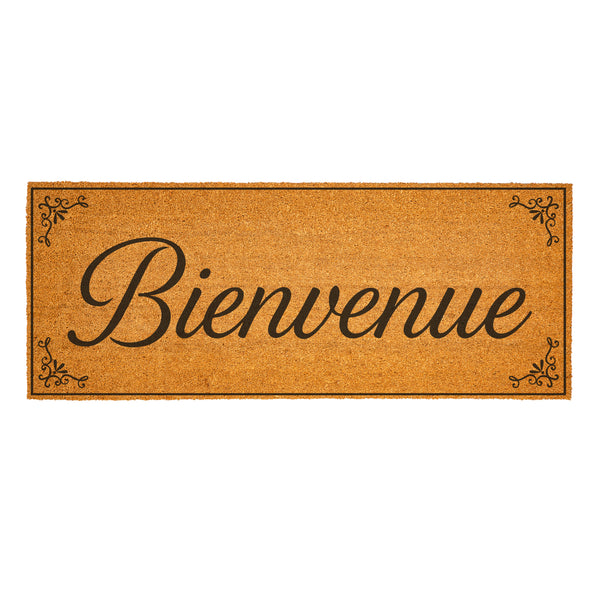 Plow & Hearth Canada Strong Bienvenue Coir Mat Filigree 60"x24"