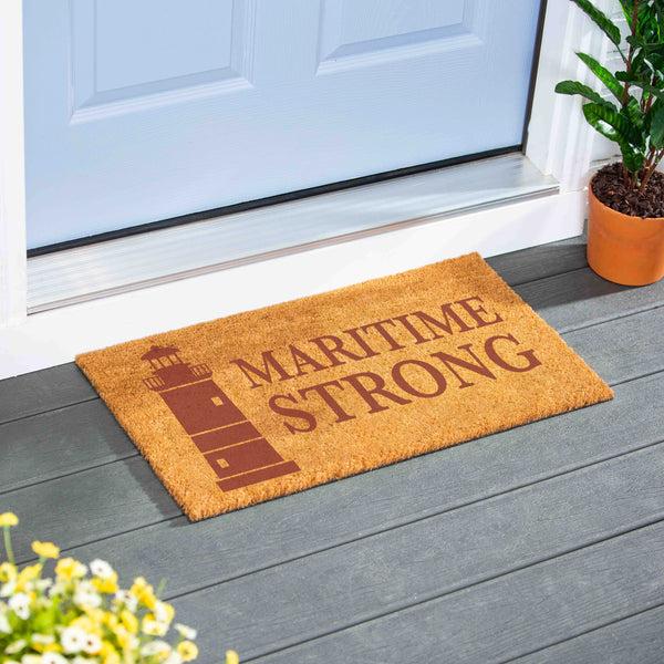 plow & hearth Canada Strong Maritime Coir Mat Lighthouse 28"x16"