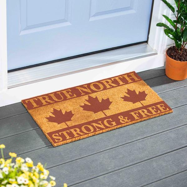 plow & hearth Canada Strong True North Coir Mat Strong & Free 28"x16"