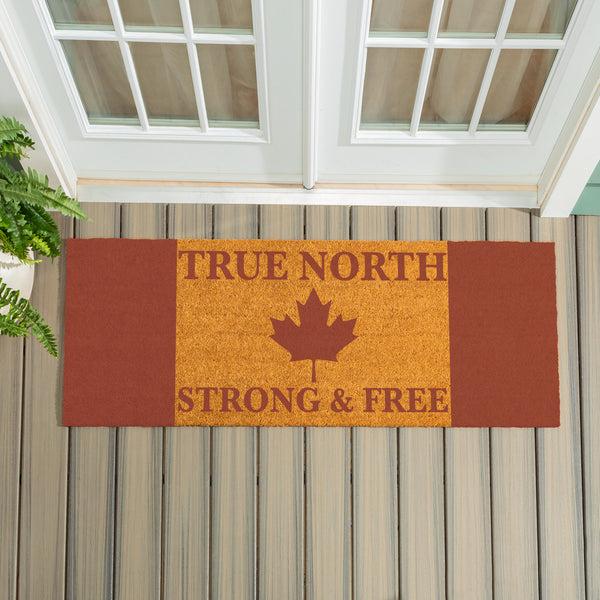 plow & hearth Canada Strong True North Coir Mat Strong & Free 60"x24"