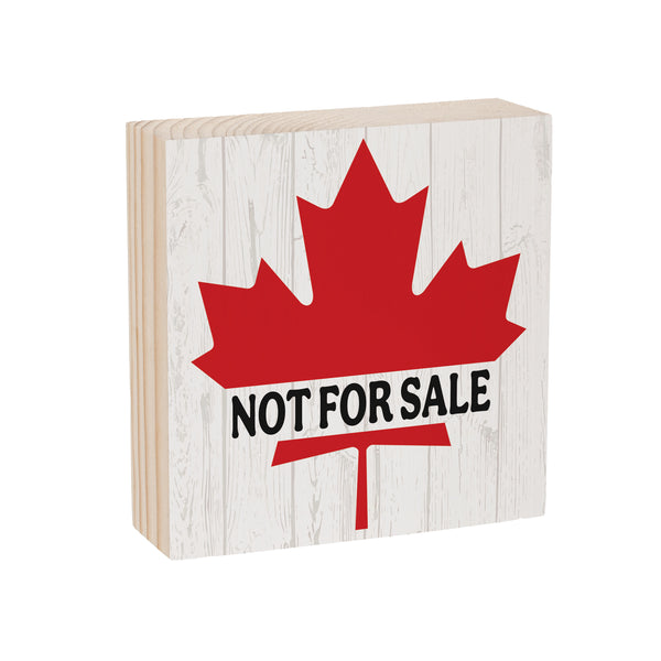 Plow & Hearth Canada Strong Vintage Sign Wood Block "Not For Sale" 6"x6"