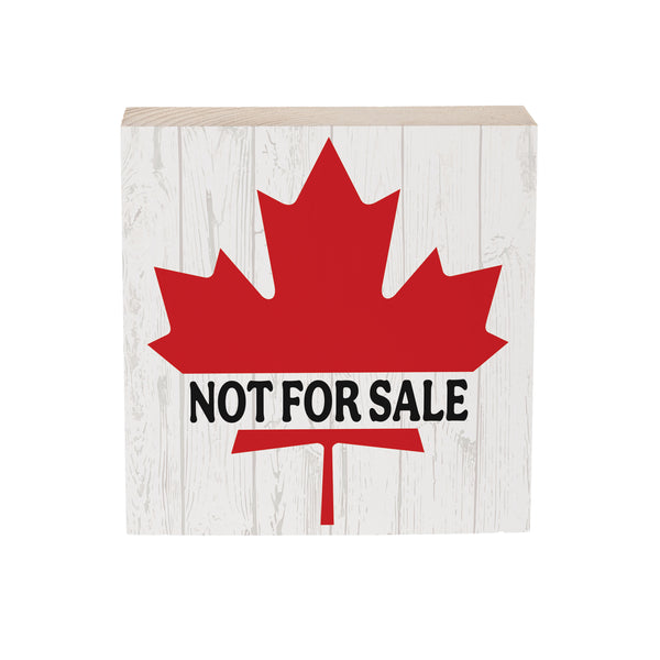 Plow & Hearth Canada Strong Vintage Sign Wood Block "Not For Sale" 6"x6"