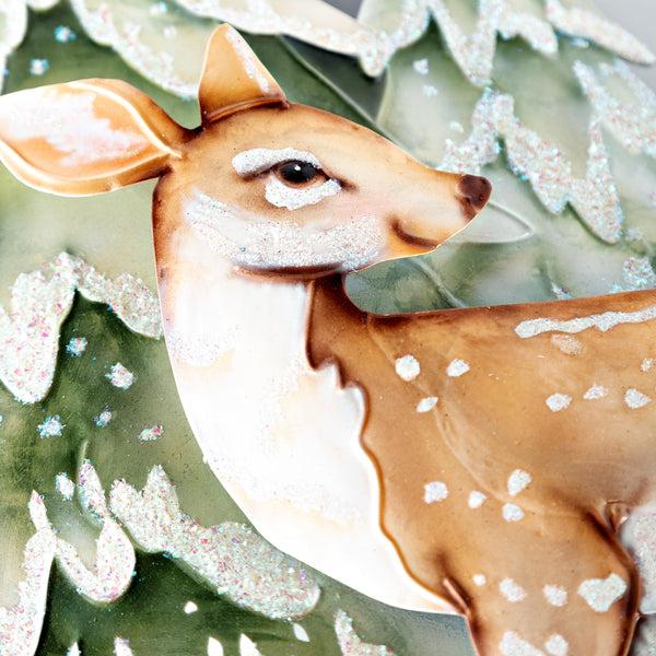 Plow & Hearth Capiz & Iron Winter Trees & Deer Wall Decor
