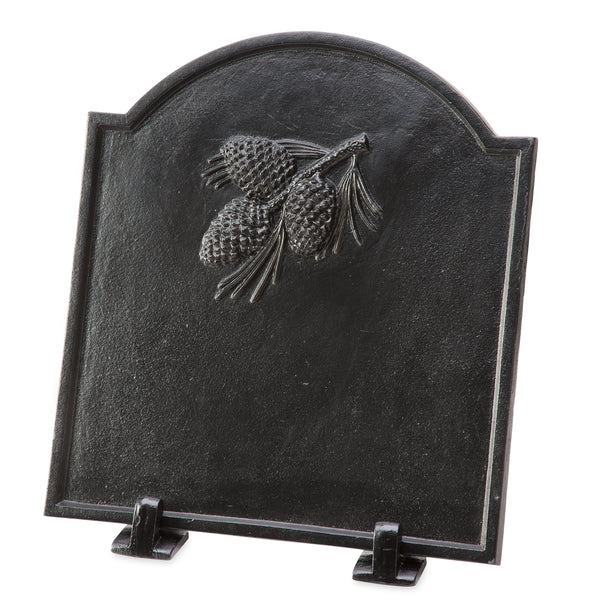 Plow & Hearth Cast Iron Fireback With Pine Cone Design