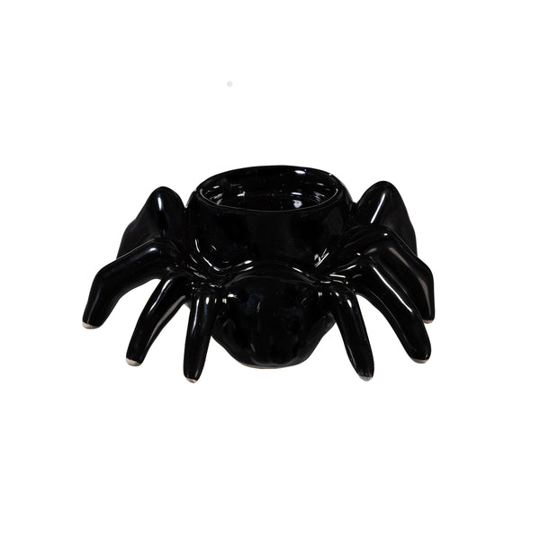Plow & Hearth Ceramic Halloween Spider Tealight Candle Holder