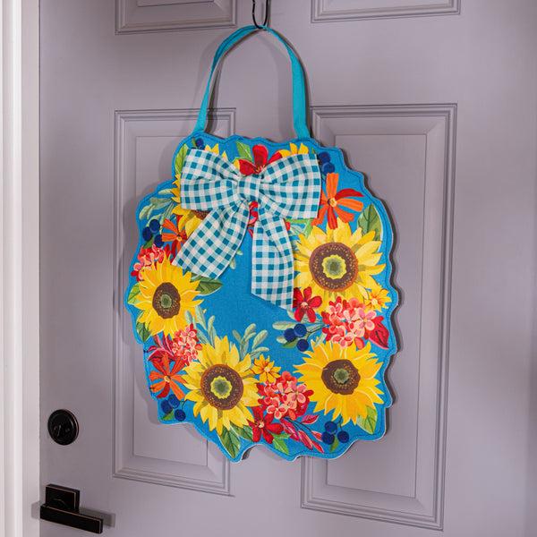 Plow & Hearth Chinoiserie Bow Floral Wreath Double Sided Door Decor