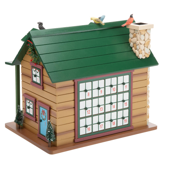 Plow & Hearth Christmas Advent Cabin With Woodland Animals And Santa