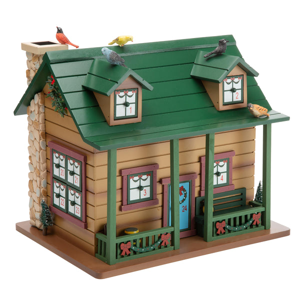 Plow & Hearth Christmas Advent Cabin With Woodland Animals And Santa