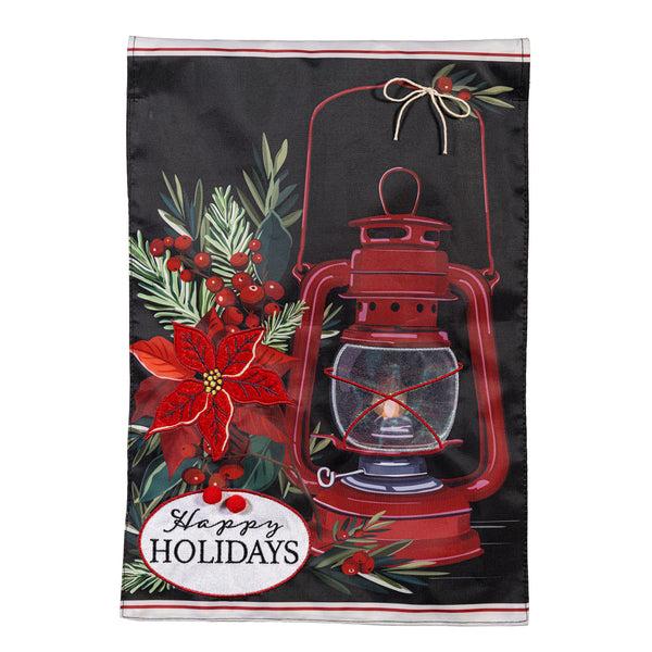 Plow & Hearth Christmas Carriage Lantern Applique Garden Flag
