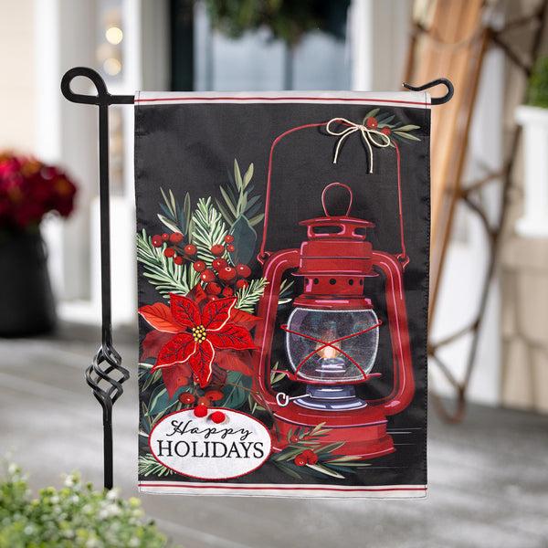 plow & hearth Christmas Carriage Lantern Applique Garden Flag