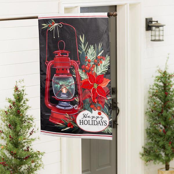 Plow & Hearth Christmas Carriage Lantern Applique House Flag