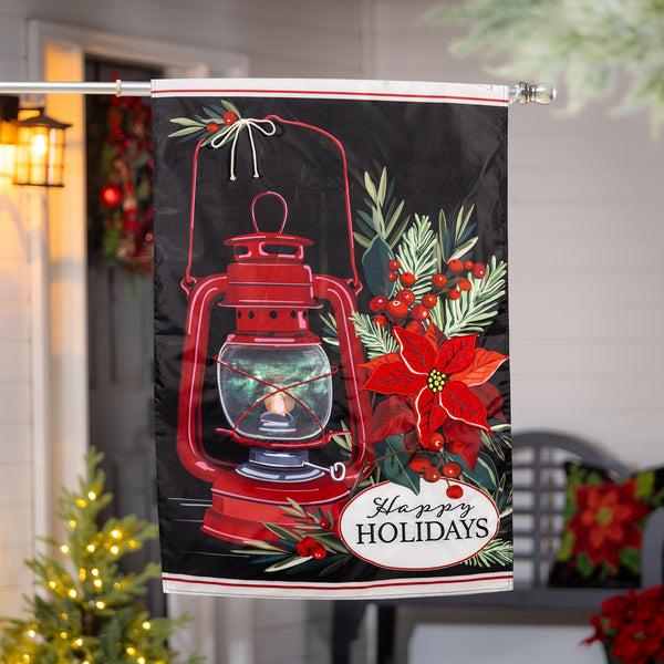 plow & hearth Christmas Carriage Lantern Applique House Flag