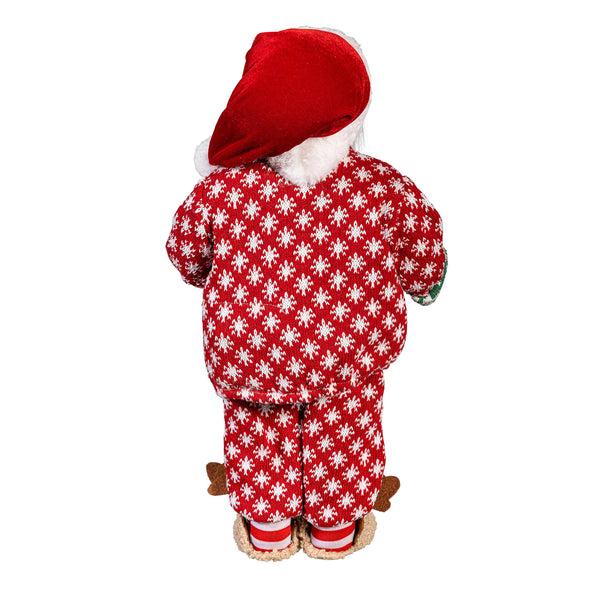 Plow & Hearth Christmas Vacation Table Décor Santa In Pajamas Fabric And Plastic 19"H
