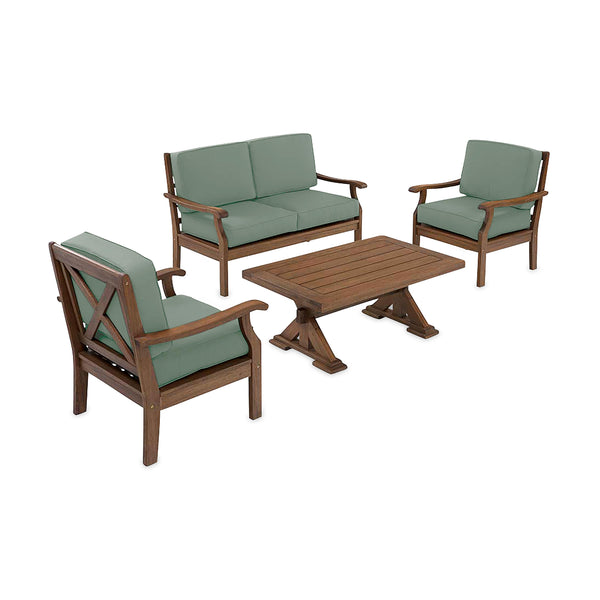 Plow & Hearth Claremont Deep Seating Love Seat Set With Cushions