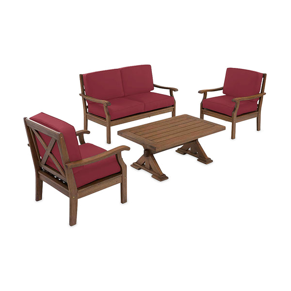 Plow & Hearth Claremont Deep Seating Love Seat Set With Cushions