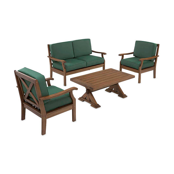 plow & hearth Claremont Deep Seating Love Seat Set with Cushions