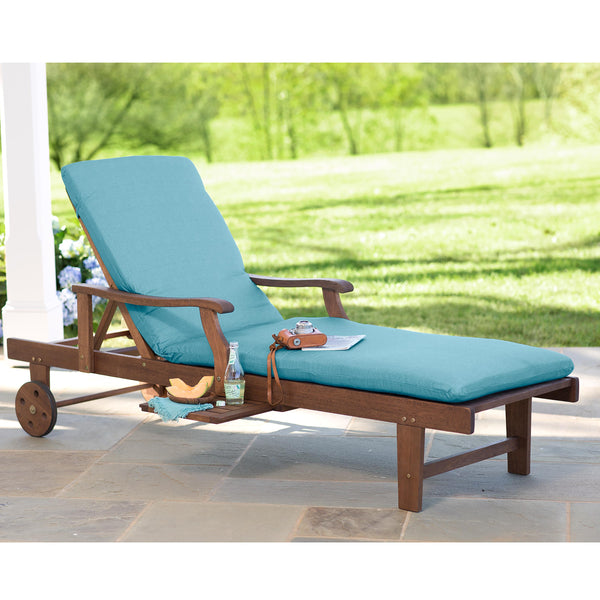 Plow & Hearth Claremont Eucalyptus Outdoor Chaise Lounge Natural