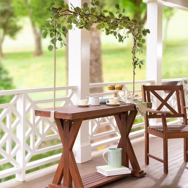 Plow & Hearth Claremont Outdoor Eucalyptus Console Table