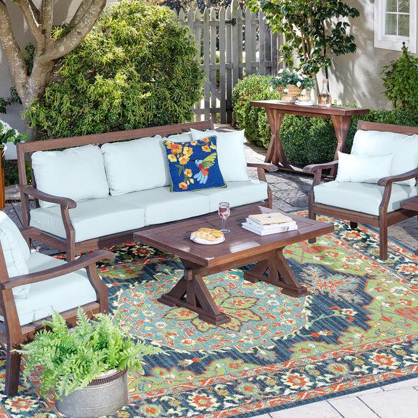 Plow & Hearth Claremont Sofa Set - Sofa Two Chairs Coffee Table And Side Table