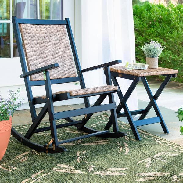 Plow & Hearth Claytor Folding Eucalyptus Outdoor Rocking Chair