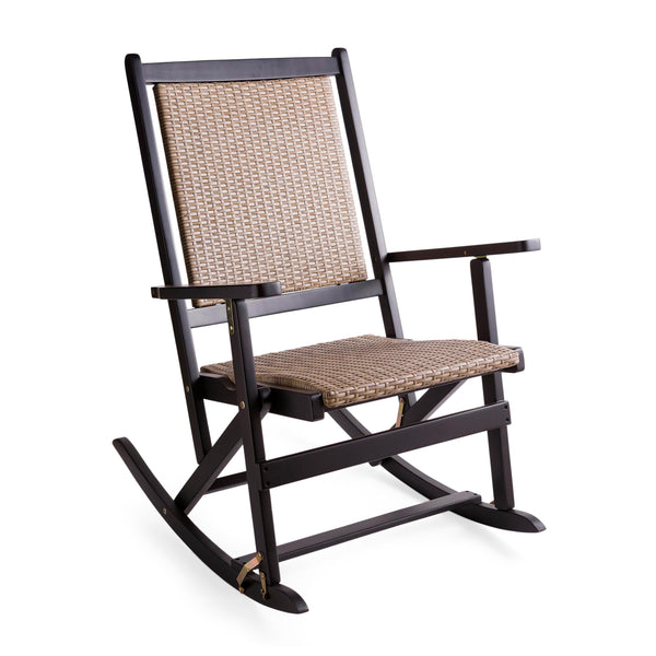 Plow & Hearth Claytor Folding Eucalyptus Outdoor Rocking Chair
