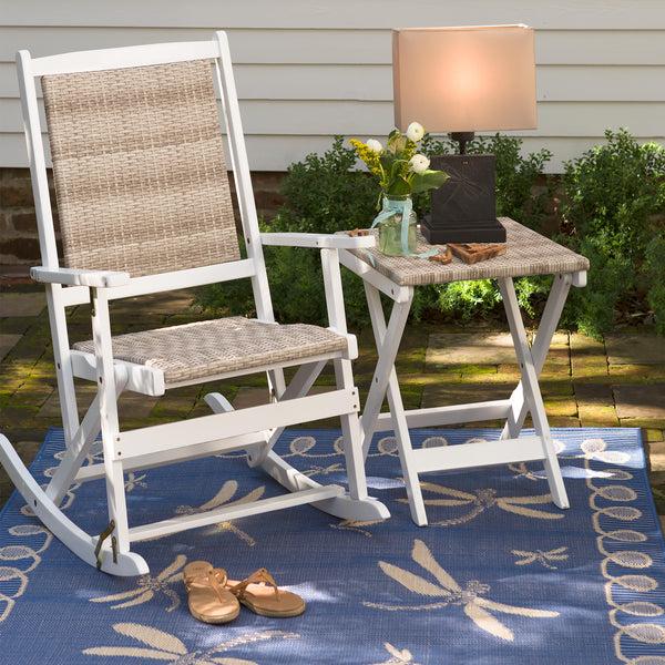 Plow & Hearth Claytor Folding Eucalyptus Outdoor Rocking Chair