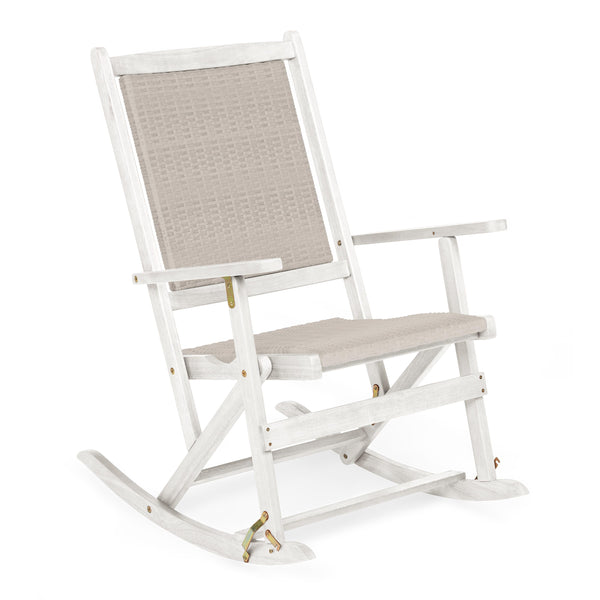 Plow & Hearth Claytor Folding Eucalyptus Outdoor Rocking Chair